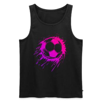 Pink Fußball Frauenfußball Mädchen Fußball - Männer Premium Bio Tank Top - Schwarz - Vorne - Michal (187cm)