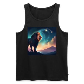 Leo Zodiac Horoscope Gift Idea - Men's Premium Organic Tank Top - black - Front - AI Model Male 178 light (178cm)