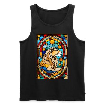 Leo Astrology Zodiac Gift - Men's Premium Organic Tank Top - black - Front - AI Model Male 178 light (178cm)