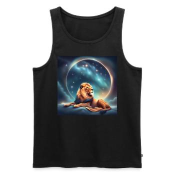 Leo Birthday Zodiac Gift - Men's Premium Organic Tank Top - black - Front - AI Model Male 178 light (178cm)