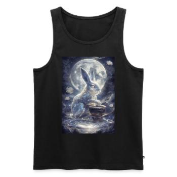 Lapin Mythologie Chine Cadeau - Débardeur bio Premium Homme - noir - Devant - Michal (187cm)