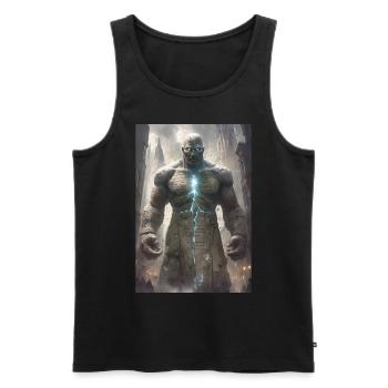Golem Mythical Creature Gift - Men's Premium Organic Tank Top - black - Front - AI Model Male 178 light (178cm)
