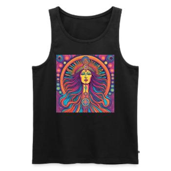 Vierge Spiritualité Cadeau - Débardeur bio Premium Homme - noir - Devant - Michal (187cm)
