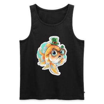 Cadeau de poisson rouge pour la Saint-Patrick - Débardeur bio Premium Homme - noir - Devant - Michal (187cm)