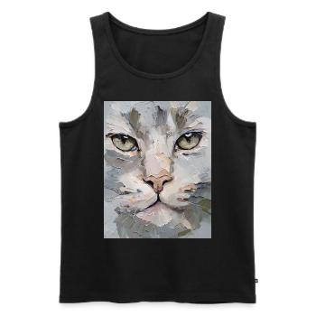 Lynx Peinture Peinture Peinture Huile Cadeau - Débardeur bio Premium Homme - noir - Devant - AI Model Male 178 light (178cm)