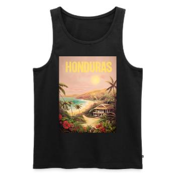 Honduras Pride Beach Gift - Men's Premium Organic Tank Top - black - Front - Michal (187cm)