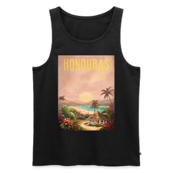 Honduras Pride Home Gift - Men's Premium Organic Tank Top - black - Front - Michal (187cm)