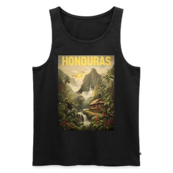 Honduras Pride Holiday Gift - Men's Premium Organic Tank Top - black - Front - Michal (187cm)