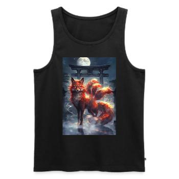 Fox Fairy Mythology Myth Gift - Men's Premium Organic Tank Top - black - Front - Michal (187cm)