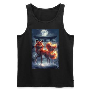 Renard Mythologie Mythe Cadeau - Débardeur bio Premium Homme - noir - Devant - AI Model Male 178 light (178cm)