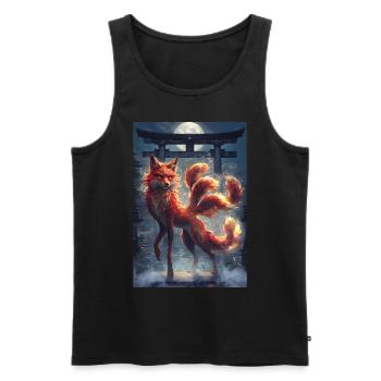 Fox Fairy China Mythology Gift - Men's Premium Organic Tank Top - black - Front - Michal (187cm)