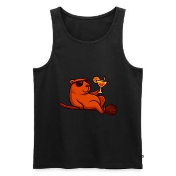 Halloween Capybara Costume Gift - Men's Premium Organic Tank Top - black - Front - AI Model Male 178 light (178cm)