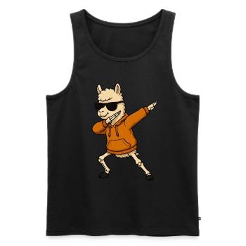 Halloween dabbing llama gift - Men's Premium Organic Tank Top - black - Front - AI Model Male 178 light (178cm)