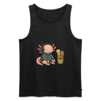 Halloween Axolotl Disguise Gift - Men's Premium Organic Tank Top - black - Front - AI Model Male 178 light (178cm)