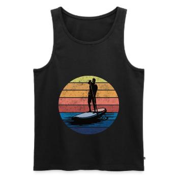 SUP. Stand up paddle. Sup board. stand up paddling - Men's Premium Organic Tank Top - black - Front - AI Model Male 178 light (178cm)