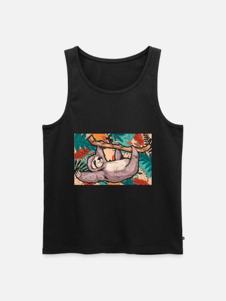 Exotic Animal Idler Gift Sloth - Men's Premium Organic Tank Top - black