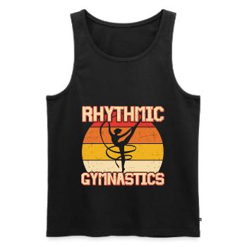 Gymnastique rythmique Retro Sunset Design - Débardeur bio Premium Homme - noir - Devant - Michal (187cm)