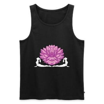 Lotus Blossom Zen Yogi Bouddhiste Cadeau Yoga - Débardeur bio Premium Homme - noir - Devant - Michal (187cm)