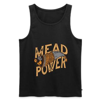 Met Power Wikinger Met Trinkhorn Mit Biene - Männer Premium Bio Tank Top - Schwarz - Vorne - AI Model Male 178 light (178cm)