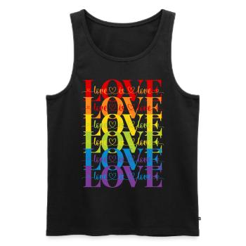 love is love - Men's Premium Organic Tank Top - black - Front - AI Model Male 178 light (178cm)
