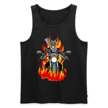 Fire malinois droit - Débardeur bio Premium Homme - noir - Devant - Michal (187cm)