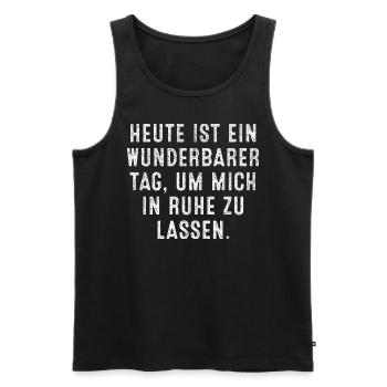 Lass Mich In Ruhe Geh Mir Nicht Auf Die Nerven - Männer Premium Bio Tank Top - Schwarz - Vorne - Michal (187cm)