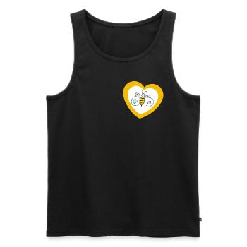 bumblefly im Herz auf der Brust - Männer Premium Bio Tank Top - Schwarz - Vorne - Michal (187cm)