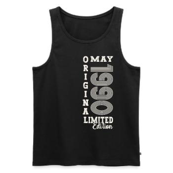 33rd Birthday Man Original May Vintage 1990 - Men's Premium Organic Tank Top - black - Front - Michal (187cm)