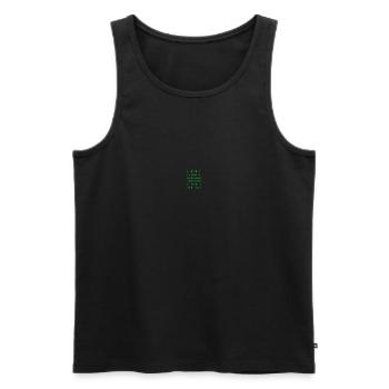 Code binaire vert développeur web humour drôle - Débardeur bio Premium Homme - noir - Devant - AI Model Male 178 light (178cm)