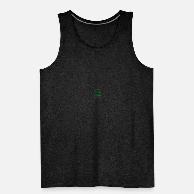 Green binary code web developer funny humor Men's Premium Organic Tank Top