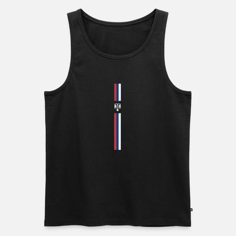 Srbija Flag III - Eagle - Männer Premium Bio Tank Top - Schwarz