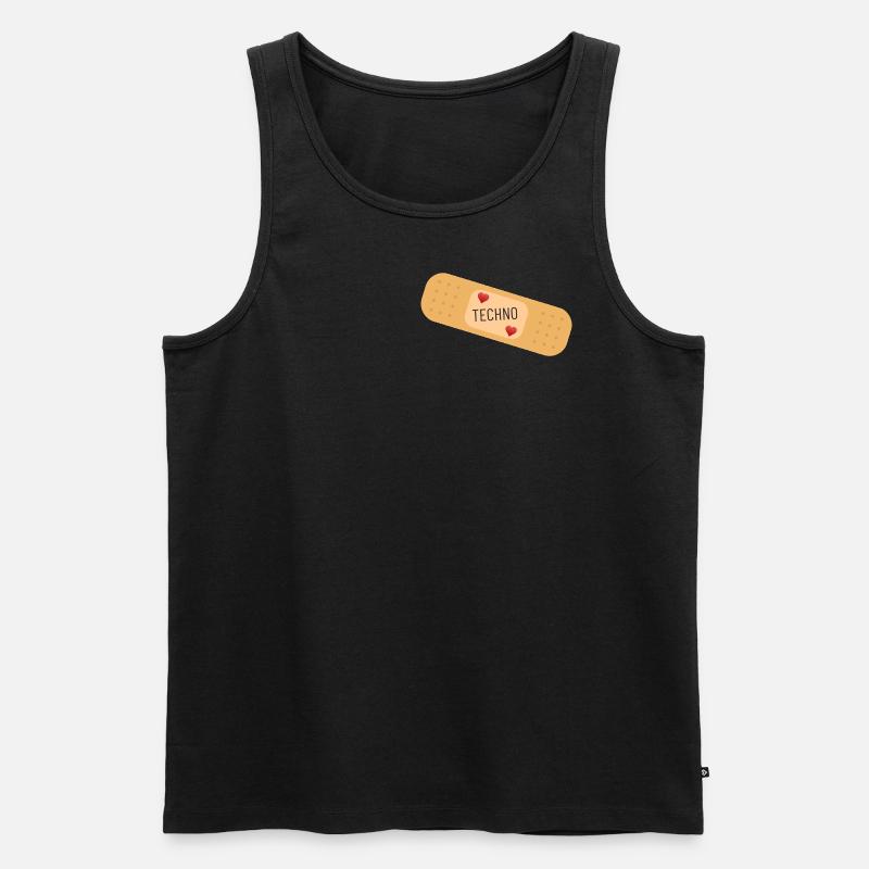 Techno hilft bei Kummer - Männer Premium Bio Tank Top - Schwarz