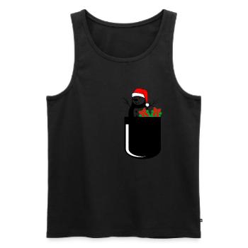 Christmas 22 Christmas Snowman - Men's Premium Organic Tank Top - black - Front - Michal (187cm)