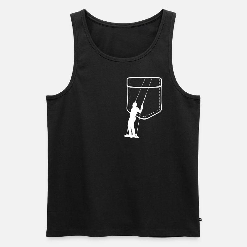 Mann auf einer Schaukel - Männer Premium Bio Tank Top - Schwarz