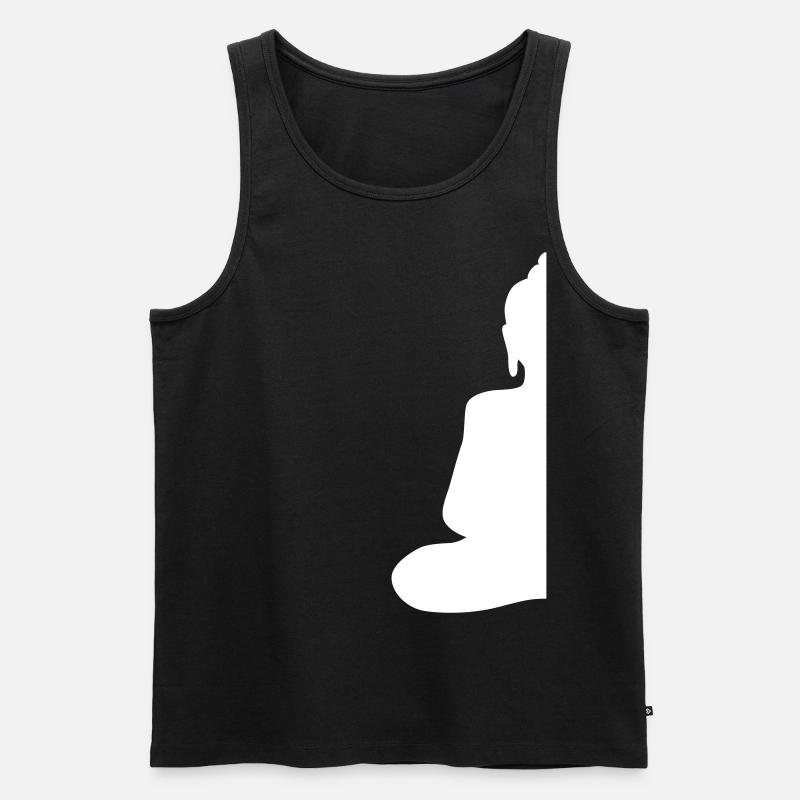 halber Buddha - Männer Premium Bio Tank Top - Schwarz
