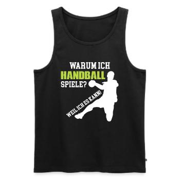 Handballer - Männer Premium Bio Tank Top - Schwarz - Vorne - Michal (187cm)
