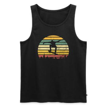 Skate Vintage Retro Skating Skateboard - Men's Premium Organic Tank Top - black - Front - Michal (187cm)