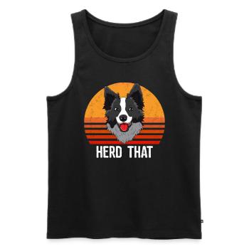 Herd, Border Collie Collies lover herding - Men's Premium Organic Tank Top - black - Front - Michal (187cm)