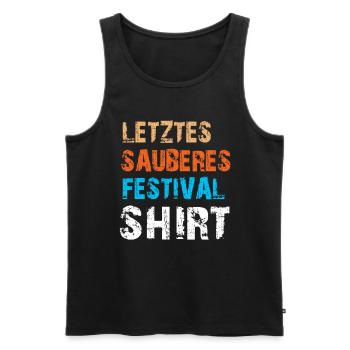 Festival Konzert Party Techno Rave Trance Geschenk - Männer Premium Bio Tank Top - Schwarz - Vorne - AI Model Male 178 light (178cm)
