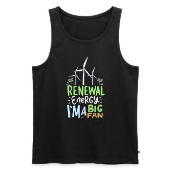 Renewable Energy I'm A Big Fan Windkraft - Männer Premium Bio Tank Top - Schwarz - Vorne - Michal (187cm)