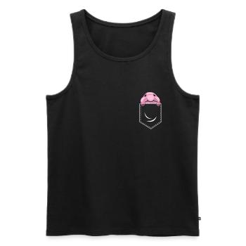 Blobfish In Pocket Funny Deep Sea Fish - Men's Premium Organic Tank Top - black - Front - AI Model Male 178 light (178cm)