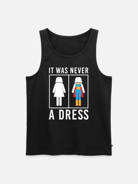 It Was Never A Dress Toilette Kleid WC Schild - Männer Premium Bio Tank Top - Schwarz