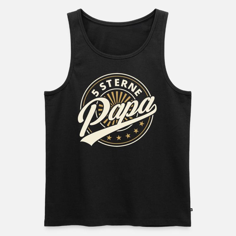 Papa - 5 Sterne Papa - Männer Premium Bio Tank Top - Schwarz