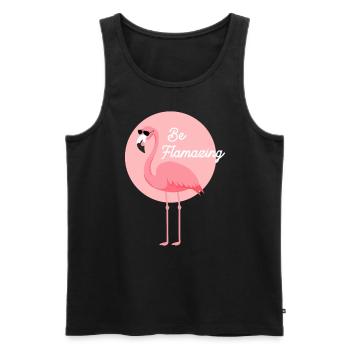 Sardinien-Flamingobild, Wandern & Camping - Männer Premium Bio Tank Top - Schwarz - Vorne - AI Model Male 178 light (178cm)