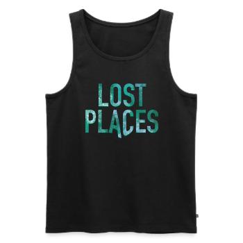 Lost Places - Urbex - Men's Premium Organic Tank Top - black - Front - AI Model Male 178 light (178cm)