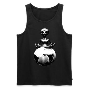 alien on the earth - Men's Premium Organic Tank Top - black - Front - Michal (187cm)