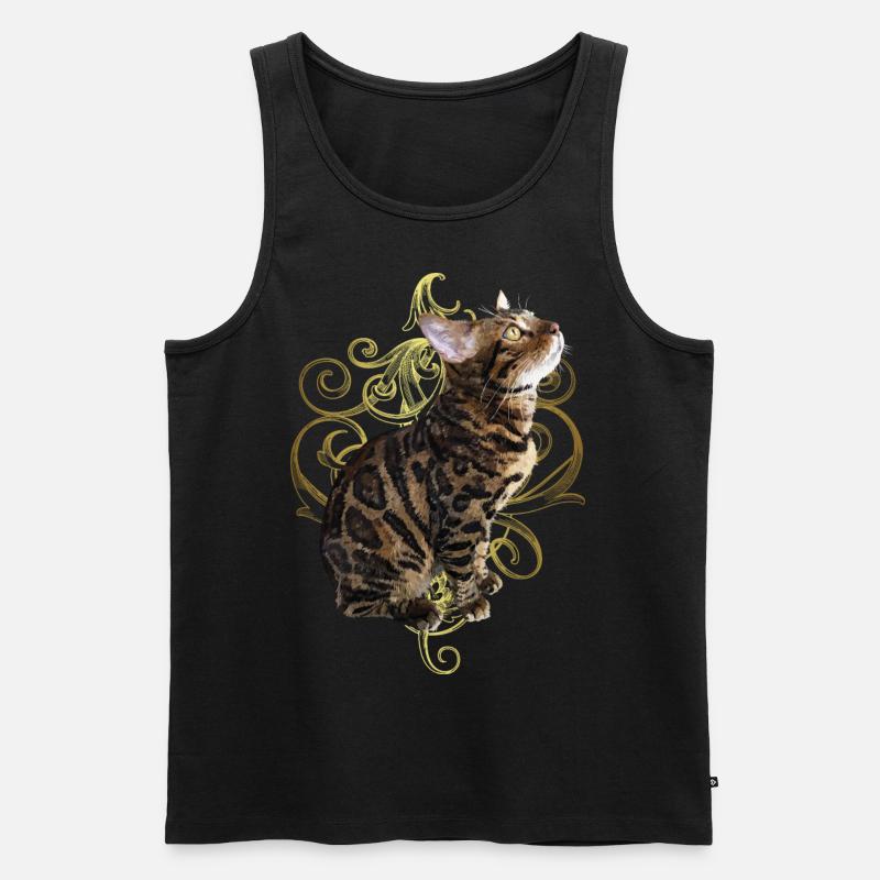 Bengalkatze - Männer Premium Bio Tank Top - Schwarz