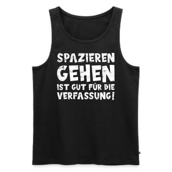 SPAZIEREN GEHEN IST GUT FÜR DIE VERFASSUNG - Männer Premium Bio Tank Top - Schwarz - Vorne - AI Model Male 178 light (178cm)