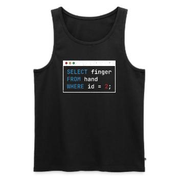 Hacking Code Cybersécurité Selected Finger Hacker - Débardeur bio Premium Homme - noir - Devant - AI Model Male 178 light (178cm)
