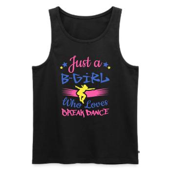 Breakdancer B-Girl qui aime le Break Dance - Débardeur bio Premium Homme - noir - Devant - AI Model Male 178 light (178cm)